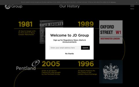 Our History - JD Group - JD Sports Fashion Plc