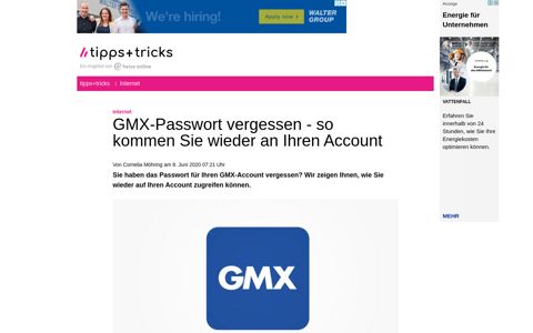 GMX-Passwort vergessen - so kommen Sie wieder an Ihren ...