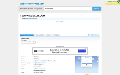 abexch.com at WI. Login Page - Website Informer