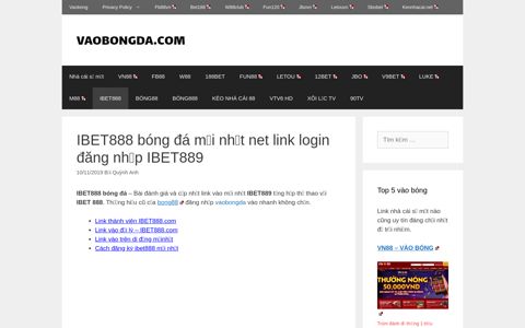 IBET888 bóng đá 🥇 IBET88 link login net IBET 888 - Tổng ...