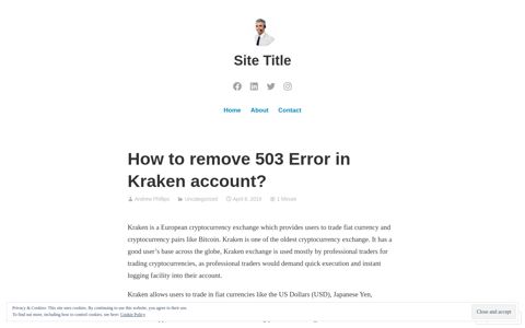 How to remove 503 Error in Kraken account? – Site Title