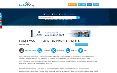 PARSHVAA EDU MENTOR PRIVATE LIMITED - Company ...