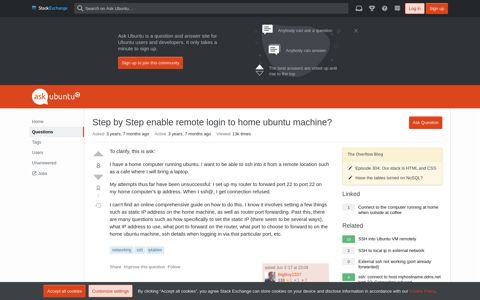 Step by Step enable remote login to home ... - Ask Ubuntu