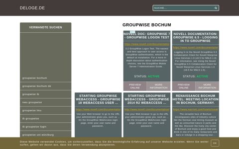 groupwise bochum - Allgemeine Informationen zum Login