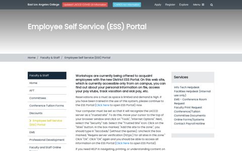 Employee Self Service (ESS) Portal - ELAC