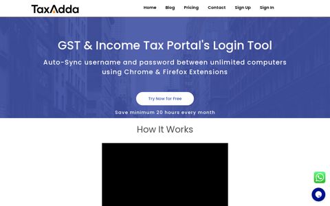 GST & Income Tax Login Tool - TaxAdda