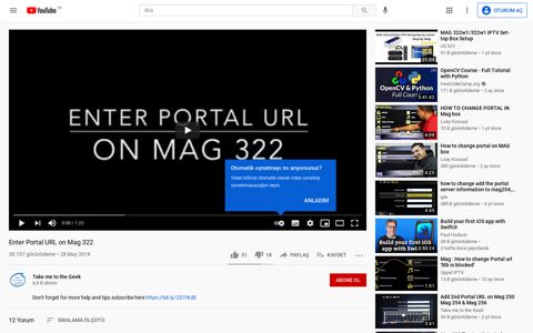 Enter Portal URL on Mag 322 - YouTube