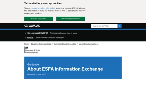 About ESFA Information Exchange - GOV.UK