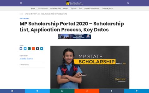 MP Scholarship Portal 2020 - List, Dates, Application, Key ...