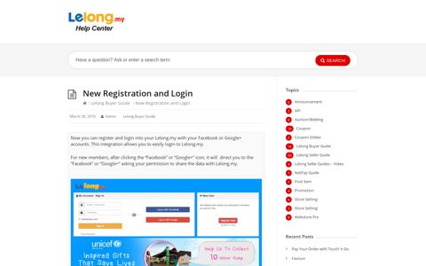 New Registration and Login – Lelong.my Help