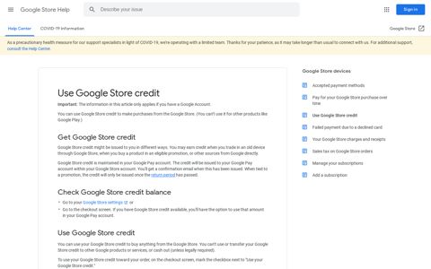 Use Google Store credit - Google Store Help - Google Support