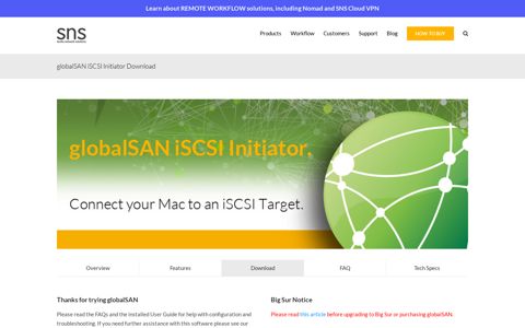 globalSAN iSCSI Initiator Download — SNS (Studio Network ...