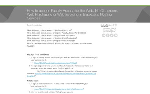 How to access Faculty Access for the Web, NetClassroom ...