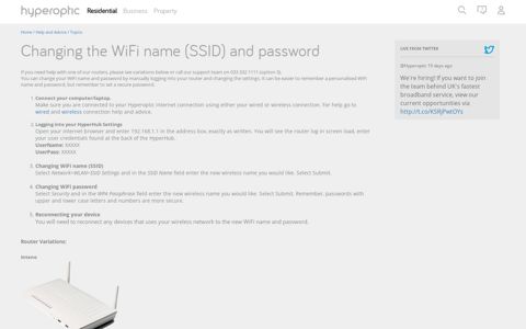 Changing the WiFi name (SSID) and password