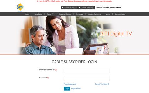 Subscriber Login - SITI Cable