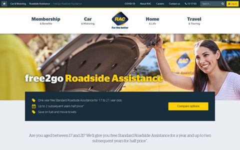 free2go - Free Standard RAC Roadside Assistance for 17-21's ...