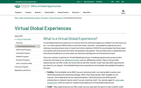 Virtual Global Experiences | Ohio University