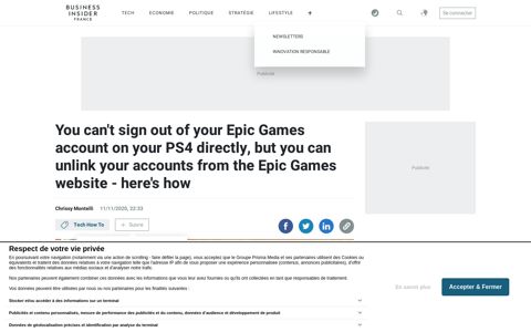 How to sign out of, or unlink, an Epic Games account from a PS4