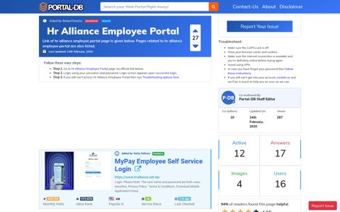 Hr Alliance Employee Portal