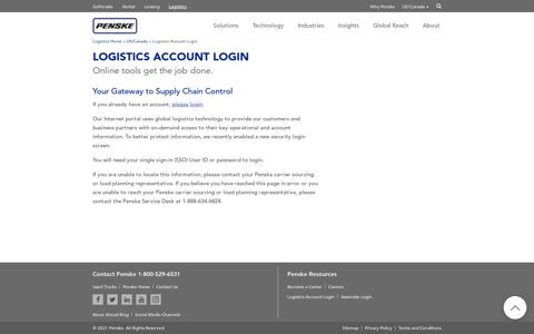 Customer Login - Penske Logistics - Penske Logistics