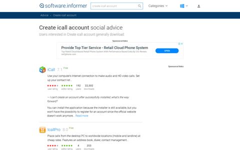 Create Icall Account - free download suggestions
