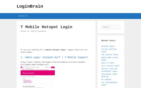 T Mobile Hotspot - Admin Page: Coolpad Surf | T-Mobile Support