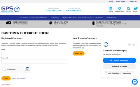 Customer Checkout Login - Trackershop-uk