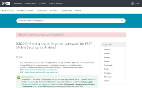 [KB2949] Reset a lost or forgotten password for ESET Mobile ...