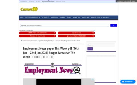 Employment News Paper - India's No.1 Career Portal - All ...