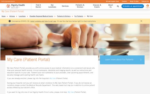 My Portal (Patient Portal) | Chandler Regional Medical Center