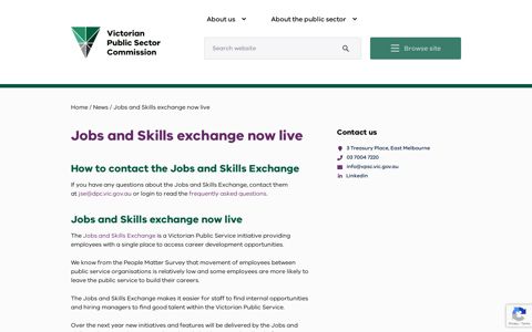Jobs and Skills exchange now live - VPSC