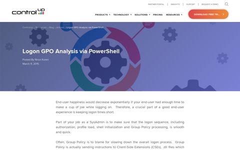 Logon GPO Analysis via PowerShell | ControlUp