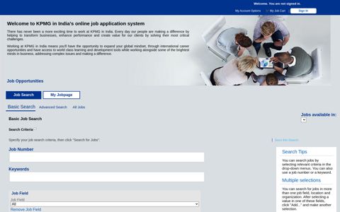 Welcome to KPMG in India's online job application system