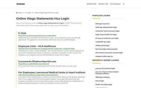 Online Wage Statements Hca Login ❤️ One Click Access