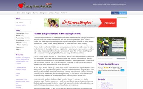 Fitness Singles Review (FitnessSingles.com) - Dating Sites ...