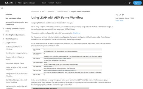 Using ldap with Aem Forms Workflow
