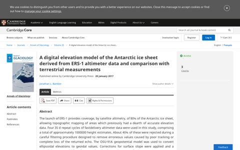 A digital elevation model of the Antarctic ice sheet derived ...