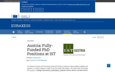 Austria: Fully-Funded PhD Positions at IST | EURAXESS