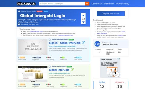 Global Intergold Login - Logins-DB