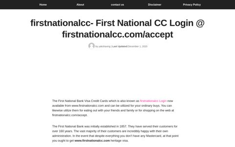 firstnationalcc- First National CC Login @ firstnationalcc.com ...