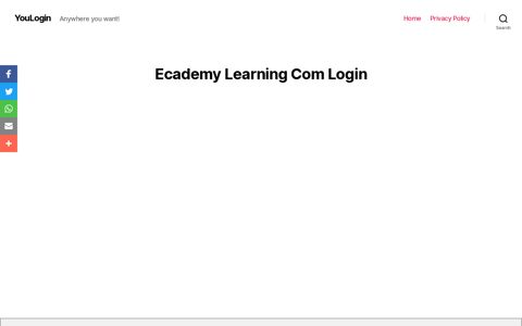 ▷ Ecademy Learning Com Login - YouLogin - Youlogin.net