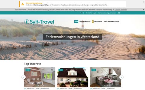 Ferienwohnungen & Ferienhäuser in Westerland - Sylt-Travel