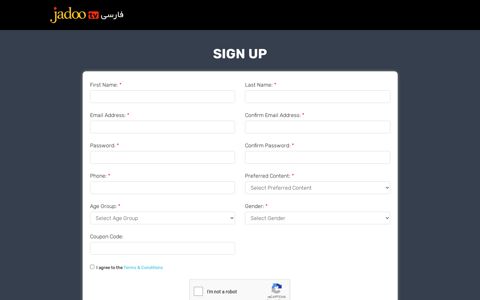 Subscription Sign-up - JadooTV Farsi