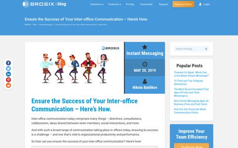 Ensure The Success Of Your Inter-office Communication - Brosix
