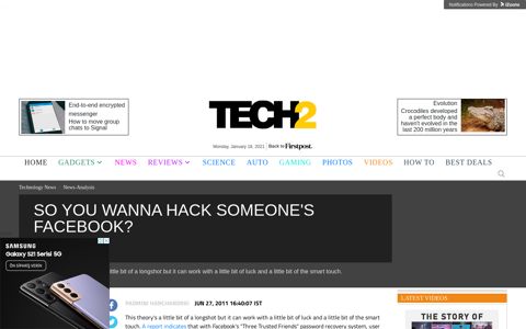 So You Wanna Hack Someone's Facebook?- Technology ...