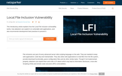 What is the Local File Inclusion Vulnerability? | Netsparker