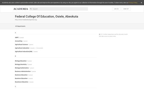 Federal College Of Education, Osiele, Abeokuta - Academia.edu