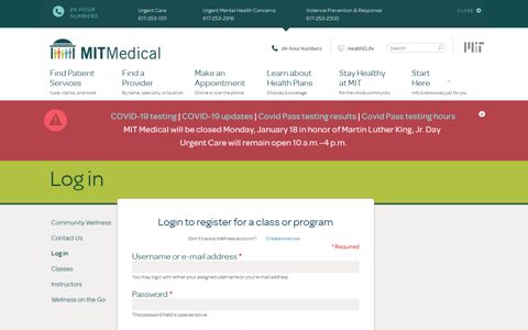 Log in | MIT Medical