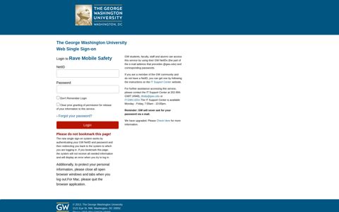 The George Washington University Web Single ... - Getrave.com