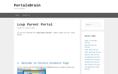 Lcup Parent - Welcome To Parents_Students Page